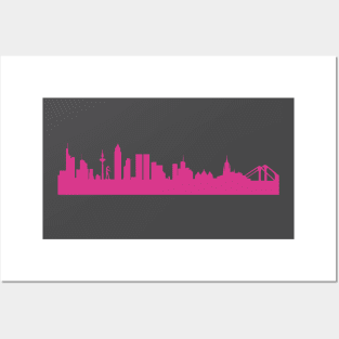 Frankfurt skyline pink Posters and Art